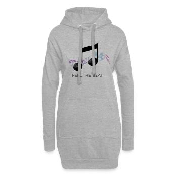 Feel the Beat – Clé abstraite - Sweat-shirt à capuche long Femme - gris chiné - Devant