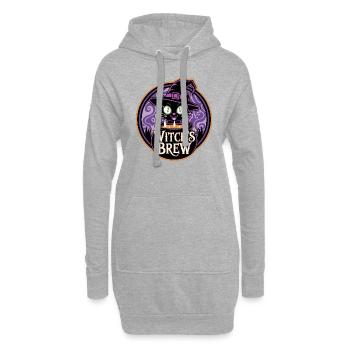 Witch’s Brew – Mystische Hexenkatze - Hoodie-Kleid - Grau meliert - Vorne