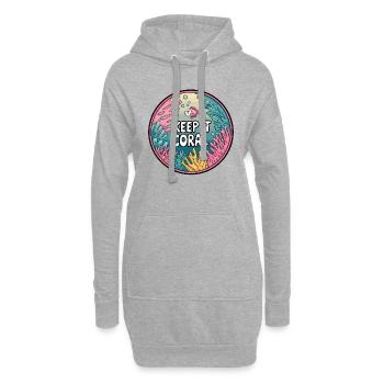 Keep It Coral – Sauver les récifs coralliens, conservation marine - Sweat-shirt à capuche long Femme - gris chiné - Devant