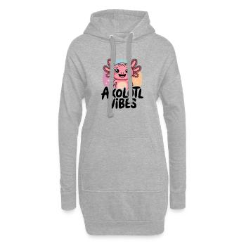 Axolotl Vibes – Süßes Salamander Cartoon - Hoodie-Kleid - Grau meliert - Vorne