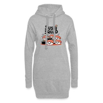 Sushi Squad – L’équipe Kawaii Nigiri - Sweat-shirt à capuche long Femme - gris chiné - Devant