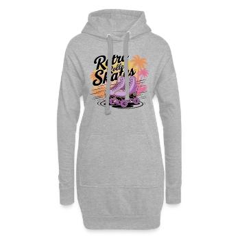 Retro Roller Skates – 80s Vibes - Hoodie-Kleid - Grau meliert - Vorne