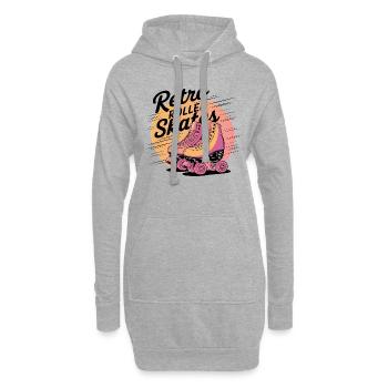 Retro Roller Skates – 80s Vibes - Hoodie-Kleid - Grau meliert - Vorne