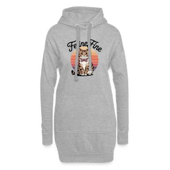 Feline Fine – Retro Sunset Cat - Hoodie-Kleid - Grau meliert - Vorne
