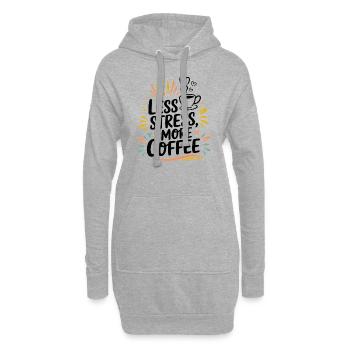Moins de stress, plus de café – le dicton du café - Sweat-shirt à capuche long Femme - gris chiné - Devant