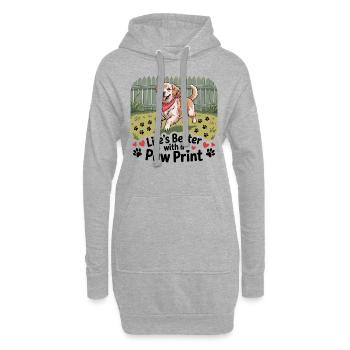 Life’s Better with a Paw Print - Hoodie-Kleid - Grau meliert - Vorne