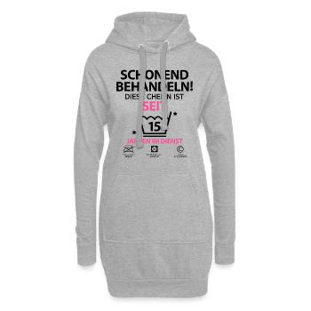 Chefin Jubiläum 15 Jahre Jähriges Firmenjubiläum - Hoodie-Kleid - Grau meliert - Vorne