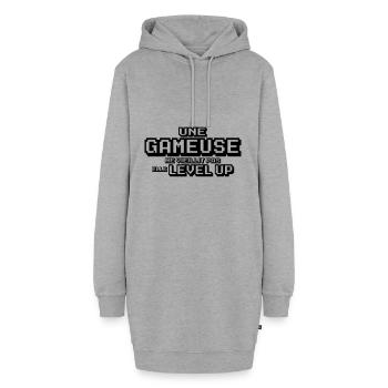 une gameuse ne vieillit pas - Sweat-shirt à capuche long Femme - gris chiné - Devant