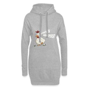 cadeau de femme fou de poulet chuchoteur fermier fermier - Sweat-shirt à capuche long Femme - gris chiné - Devant