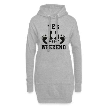Füße Erotischer Frecher Spruch Geschenkidee - Hoodie-Kleid - Grau meliert - Vorne