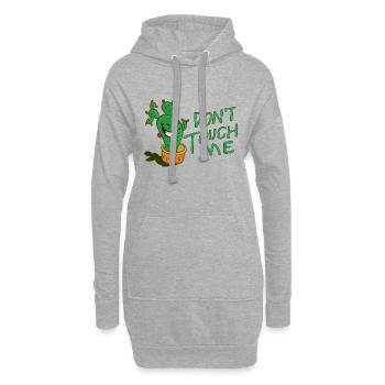 Lustiger Kaktus Gärtner Spruch Don`t touch me - Hoodie-Kleid - Grau meliert - Vorne