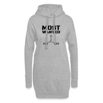Most Wanted Kohlensäure H2CO3 Lustiger Spruch - Hoodie-Kleid - Grau meliert - Vorne
