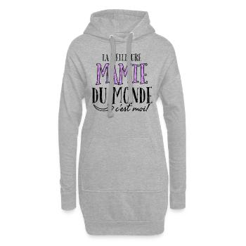 La meilleure mamie du monde c'est moi. - Sweat-shirt à capuche long Femme - gris chiné - Devant