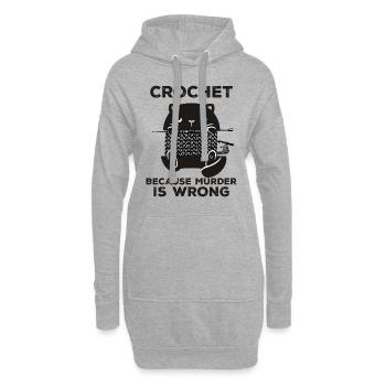 Crochet parce que le meurtre est mauvais - Sweat-shirt à capuche long Femme - gris chiné - Devant