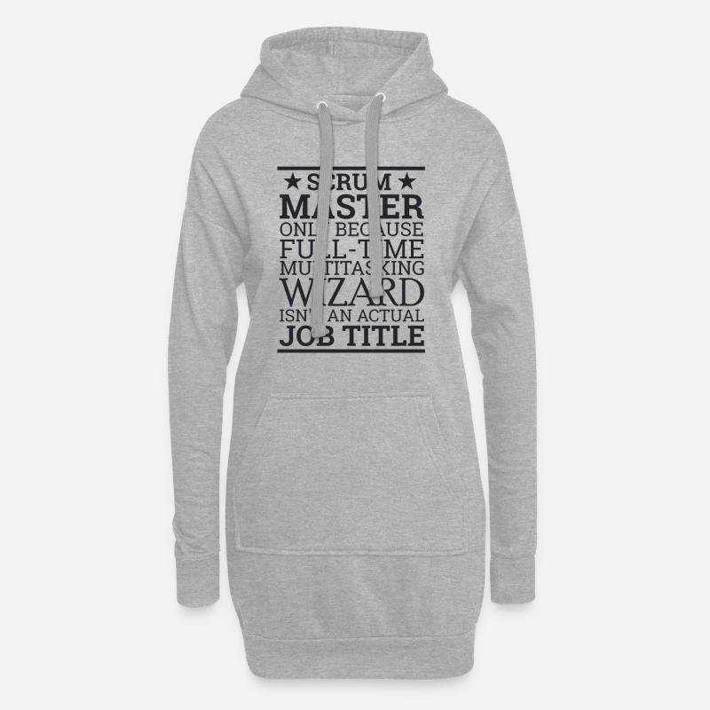 "Scrum Wizard" | "Scrum Master" - Hoodie-Kleid - Grau meliert