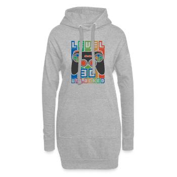 Lustige Gamer Level 30 Entsperrt 30. Geburtstagsgeschenk - Hoodie-Kleid - Grau meliert - Vorne
