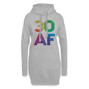 30 AF - Fête du 30e anniversaire Cadeau de 30 ans - Sweat-shirt à capuche long Femme - gris chiné - Devant