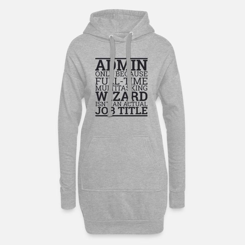 "Admin Wizard | Admin" - Hoodie-Kleid - Grau meliert