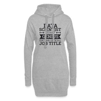 "Data Scientist Genius | Data Scientist" - Hoodie-Kleid - Grau meliert - Vorne