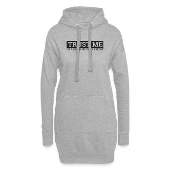 "Cyber Security Expert Trust Me | Hacker" - Hoodie-Kleid - Grau meliert - Vorne