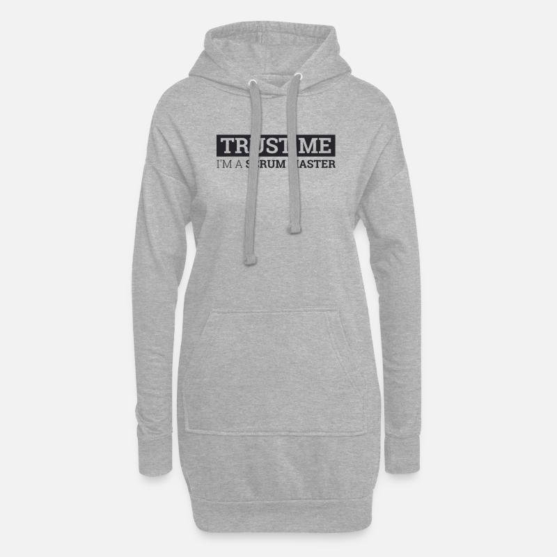 "Scrum Master Trust Me | "Scrum Master"" - Hoodie-Kleid - Grau meliert