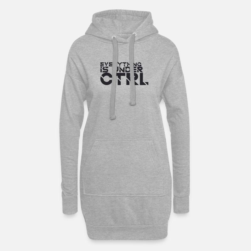 "Everything Ctrl | Informatik" - Hoodie-Kleid - Grau meliert