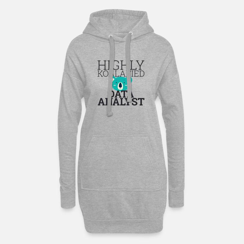 "Data Analyst Koalafied | Data Scientist" - Hoodie-Kleid - Grau meliert