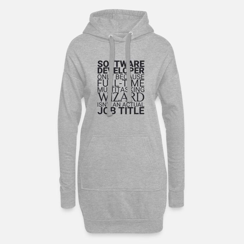 "Software Developer Wizard | Programmierer" - Hoodie-Kleid - Grau meliert