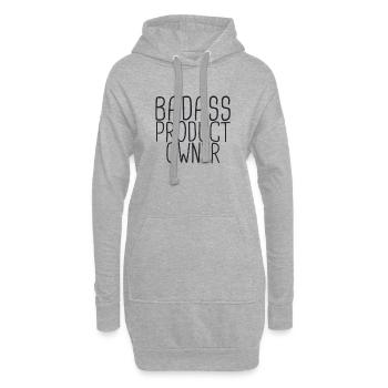 « Product Owner Badass | » Scrum Master" » - Sweat-shirt à capuche long Femme - gris chiné - Devant