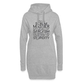 "Scrum Master Sarcasm | "Scrum Master"" - Hoodie-Kleid - Grau meliert - Vorne