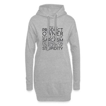 « Product Owner Sarcasme | » Scrum Master" » - Sweat-shirt à capuche long Femme - gris chiné - Devant