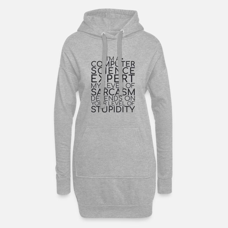 "Computer Science Expert Sarcasm | Computer Science" - Hoodie Dress - heather grey