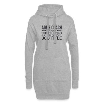 "Agile Coach Superhero | Agile" - Hoodie-Kleid - Grau meliert - Vorne