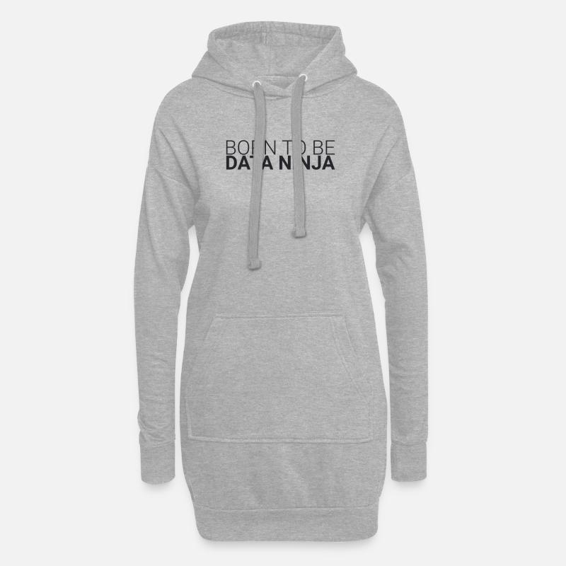 "Data Ninja Born | Data Science" - Hoodie-Kleid - Grau meliert