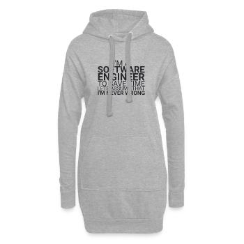« | du temps de l’ingénieur logiciel Programmation » - Sweat-shirt à capuche long Femme - gris chiné - Devant