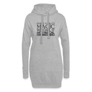 « Ingénieur en mécanique Magic | Génie mécanique » - Sweat-shirt à capuche long Femme - gris chiné - Devant