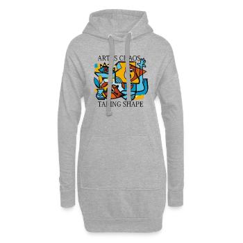 Kunst Ist Chaos, Die Gestalt Zitate Nimmt Figuren - Hoodie-Kleid - Grau meliert - Vorne