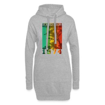Génial depuis 1974 - Sweat-shirt à capuche long Femme - gris chiné - Devant