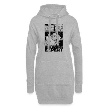 Katzenzitat Von Experten Für Soziale Distanzierung - Hoodie-Kleid - Grau meliert - Vorne