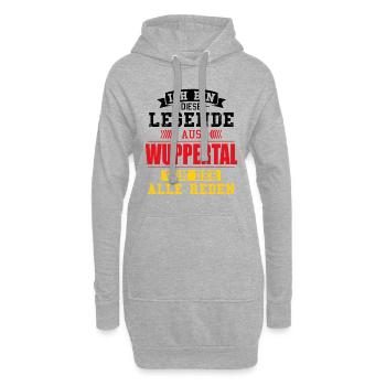 Stadt Wuppertal Deutschland Legende Spruch - Hoodie-Kleid - Grau meliert - Vorne
