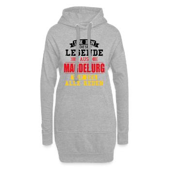 Stadt Magdeburg Deutschland Legende Spruch - Hoodie-Kleid - Grau meliert - Vorne