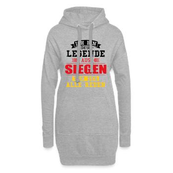 Stadt Siegen Deutschland Legende Spruch - Hoodie-Kleid - Grau meliert - Vorne