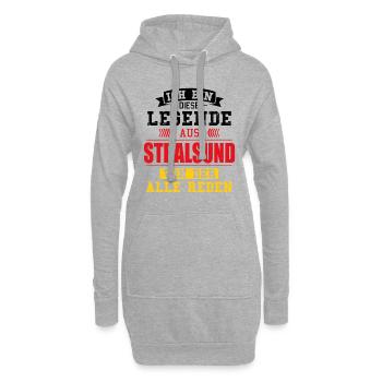 Stadt Stralsund Deutschland Legende Spruch - Hoodie-Kleid - Grau meliert - Vorne