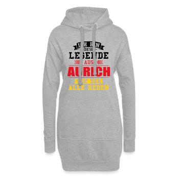 Stadt Aurich Deutschland Legende Spruch - Hoodie-Kleid - Grau meliert - Vorne