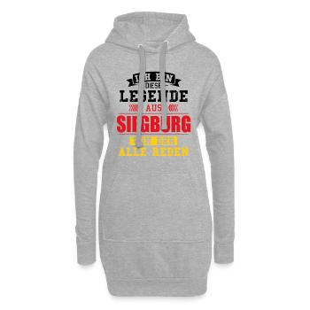 Stadt Siegburg Deutschland Legende Spruch - Hoodie-Kleid - Grau meliert - Vorne