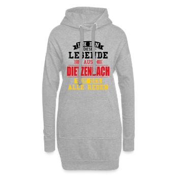 Stadt Dietzenbach Deutschland Legende Spruch - Hoodie-Kleid - Grau meliert - Vorne