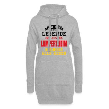 Stadt Lampertheim Deutschland Legende Spruch - Hoodie-Kleid - Grau meliert - Vorne