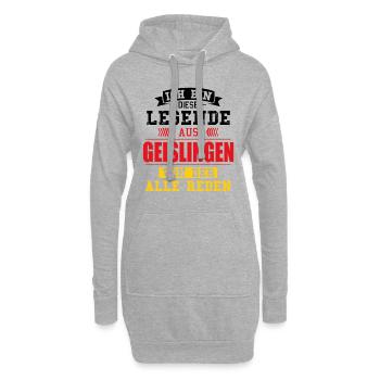 Stadt Geislingen Deutschland Legende Spruch - Hoodie-Kleid - Grau meliert - Vorne