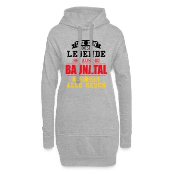 Stadt Baunatal Deutschland Legende Spruch - Hoodie-Kleid - Grau meliert - Vorne