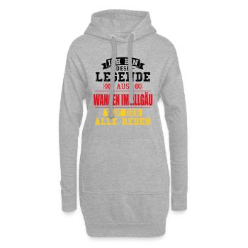 Stadt Wangen im Allgäu Deutschland Legende Spruch - Hoodie-Kleid - Grau meliert - Vorne
